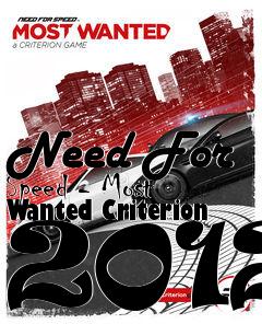 Box art for Need For Speed - Most Wanted Criterion 2012