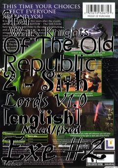 Box art for Star
      Wars: Knights Of The Old Republic 2 - Sith Lords V1.0 [english]
      No-cd/fixed Exe #2
