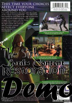 Box art for The Sith Lords Content Restoration Demo