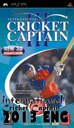 Box art for International Cricket Captain 2013 ENG