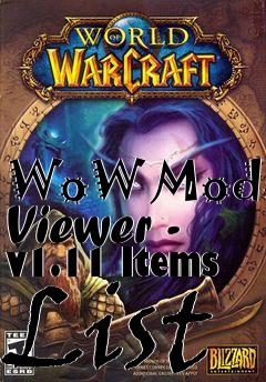 Box art for WoW Model Viewer - v1.11 Items List