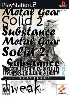 Box art for Metal Gear Solid 2 - Substance Metal Gear Solid 2: Substance  Resolution Tweak