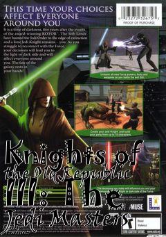 Box art for Knights of the Old Republic III: The Jedi Masters