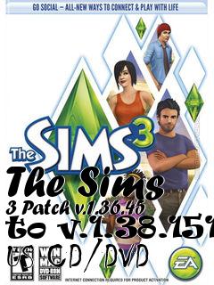 Box art for The Sims 3 Patch v.1.36.45 to v.1.38.151 US CD/DVD