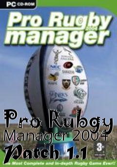 Box art for Pro Rubgy Manager 2004 Patch 1.1