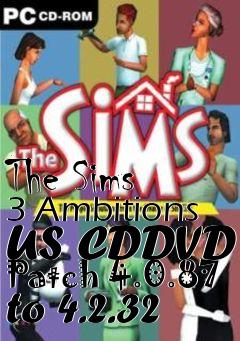 Box art for The Sims 3 Ambitions US CDDVD Patch 4.0.87 to 4.2.32