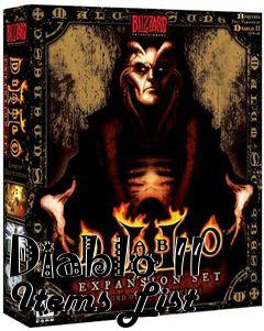 Box art for Diablo II Items List