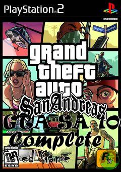 Box art for GTA SA 100%  Complete Saved Game