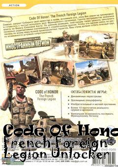 Box art for Code
Of Honor: French Foreign Legion Unlocker