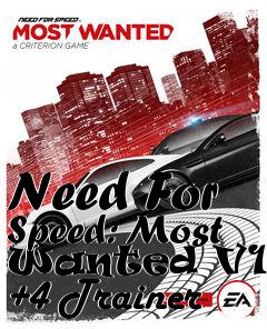 Box art for Need
For Speed: Most Wanted V1.00 +4 Trainer