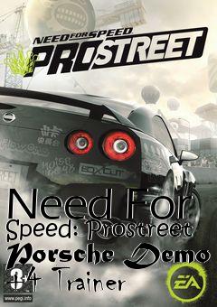 Box art for Need
For Speed: Prostreet Porsche Demo +4 Trainer