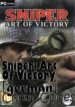 Box art for Sniper:
Art Of Victory [german] Cheat Codes