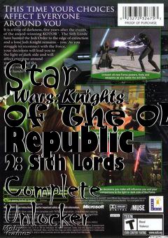 Box art for Star
      Wars: Knights Of The Old Republic 2: Sith Lords Complete Unlocker