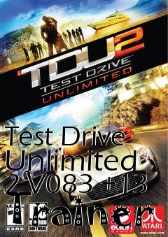 Box art for Test
Drive Unlimited 2 V083 +13 Trainer