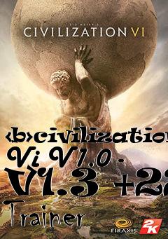 Box art for <b>civilization
Vi V1.0 - V1.3 +22 Trainer