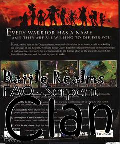 Box art for Battle Realms FAQ - Serpent Clan