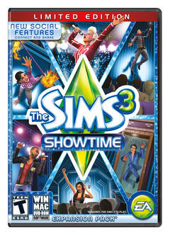 Box art for The Sims 3 Showtime