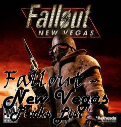 Box art for Fallout - New Vegas - Perks List