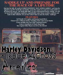 Box art for Harley Davidson - Race Across America