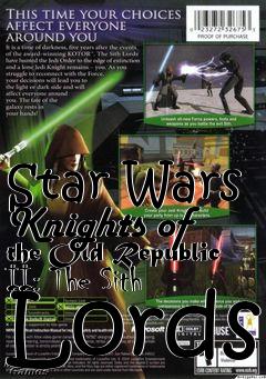 Box art for Star Wars Knights of the Old Republic II: The Sith Lords