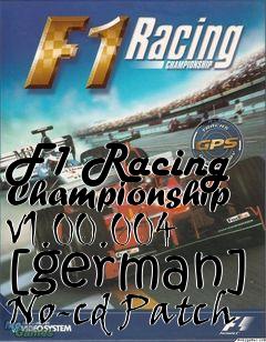 Box art for F1
Racing Championship V1.00.004 [german] No-cd Patch