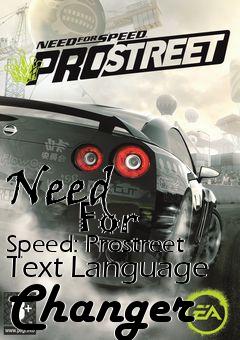 Box art for Need
            For Speed: Prostreet Text Language Changer