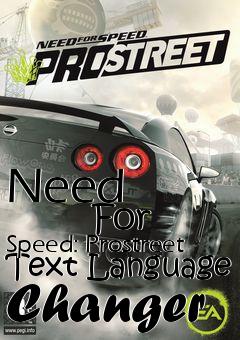 Box art for Need
            For Speed: Prostreet Text Language Changer