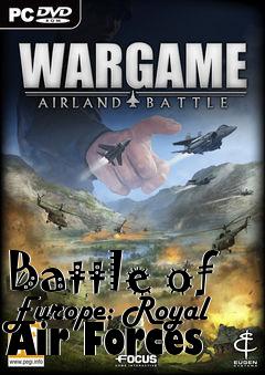 Box art for Battle of Europe: Royal Air Forces 