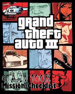 Box art for GTA IV 100% Mission Checklist