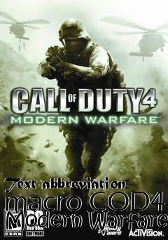 Box art for Text abbreviation macro COD4 Modern Warfare