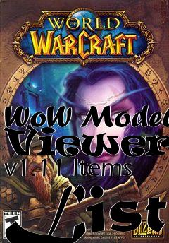 Box art for WoW Model Viewer - v1.11 Items List