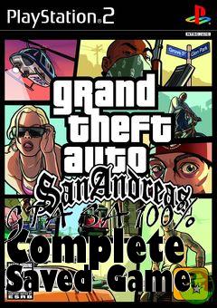 Box art for GTA SA 100% Complete Saved Game