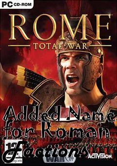 Box art for Added Names for Roman Factions