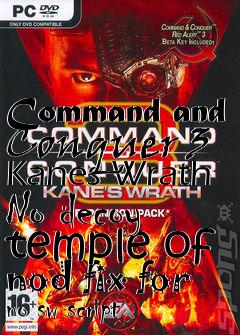 Box art for Command and Conquer 3 Kanes Wrath No decoy temple of nod fix for no sw script