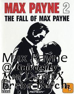 Box art for Max Payne @ University Mod DirectX Error Patch