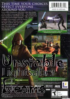 Box art for Unstable Lightsaber Beams