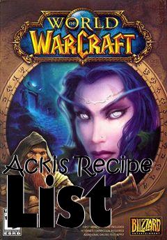 Box art for Ackis Recipe List