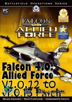 Box art for Falcon 4.0: Allied Force v1.0.12 to v1.0.13 Patch