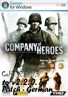 Box art for CoH  v2.1.0.3 to v2.2.0.1 Patch - German