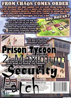 Box art for Prison Tycoon 2: Maximum Security Patch