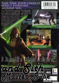 Box art for Darth Bandon and Sith Master Robe