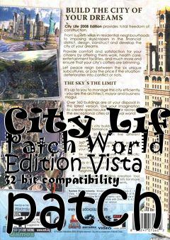 Box art for City Life Patch World Edition Vista 32-bit compatibility patch