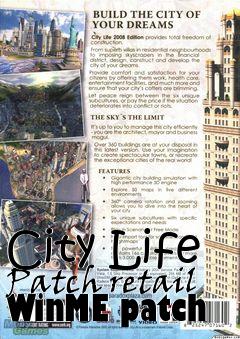 Box art for City Life Patch retail WinME patch