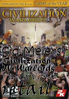 Box art for Sid Meiers Civilization IV: Warlords Patch v.2.13 retail