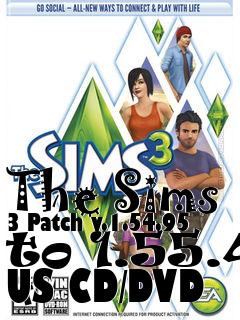 Box art for The Sims 3 Patch v.1.54.95 to 1.55.4 US CD/DVD