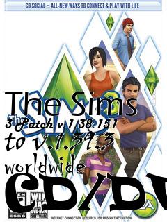 Box art for The Sims 3 Patch v.1.38.151 to v.1.39.3 worldwide CD/DVD