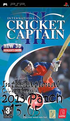 Box art for International Cricket Captain 2013 Patch v.13.05