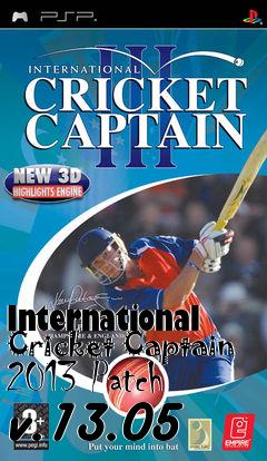 Box art for International Cricket Captain 2013 Patch v.13.05