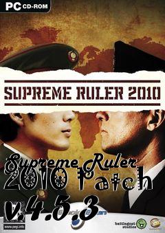 Box art for Supreme Ruler 2010 Patch v.4.5.3