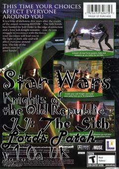 Box art for Star Wars Knights of the Old Republic II: The Sith Lords Patch v.1.0a UK